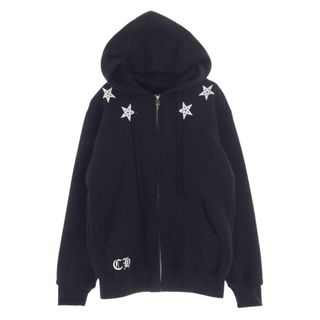 クロムハーツ(Chrome Hearts)のCHROME HEARTS クロムハーツ（原本無） パーカー 国内正規品 スタープリント スクロールラベル 裏地サーマル ダガージップ フルジップ パーカー ブラック系 S【中古】(パーカー)