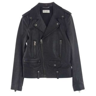 サンローラン(Saint Laurent)のSAINT LAURENT サンローラン レザージャケット 397290 Y5OX1 エディ期 CLASSIC MOTORCYCLE JACKET L01 クロコ型押し クラシック モーターサイクル ダブル ライダース ジャケット ブラック系 44【中古】(その他)