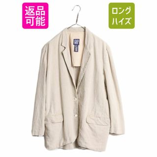 90s OLD GAP 100% リネン テーラード ジャケット レディース M / 90年代 オールド ギャップ ブレザー 無地 サマー ナチュラル 2ボタン 麻(テーラードジャケット)