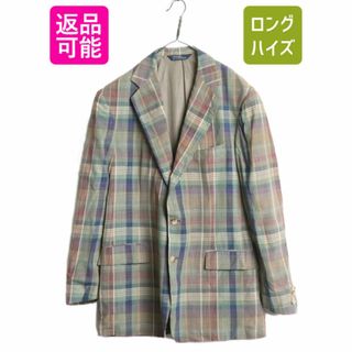 ラルフローレン(Ralph Lauren)のデッドストック 90s USA製 ポロ ラルフローレン コットン テーラード ジャケット メンズ XL / オールド サマー ブレザー マドラス チェック(テーラードジャケット)