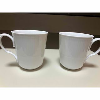 ロイヤルコペンハーゲン(ROYAL COPENHAGEN)の新品　ロイヤルコペンハーゲン ホワイト フルーテッド プレイン マグ(L) ペア(グラス/カップ)