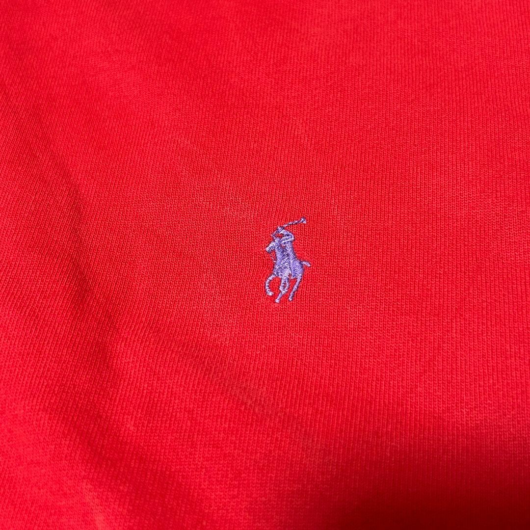 POLO RALPH LAUREN(ポロラルフローレン)の【US古着】ポロラルフローレン スウェット L ハーフジップ レッド ✓3718 メンズのトップス(スウェット)の商品写真