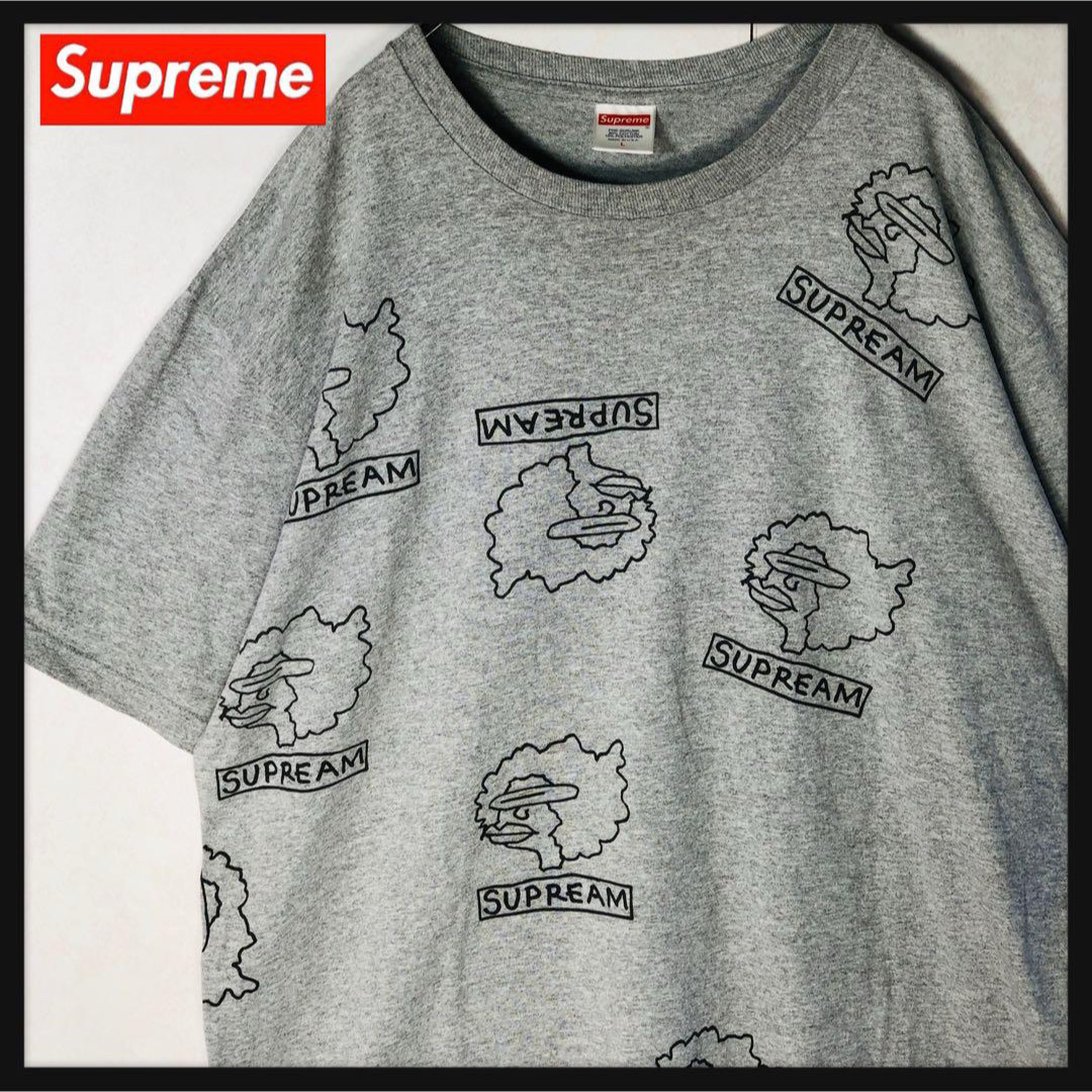 Supreme(シュプリーム)の【希少デザイン】シュプリーム ゴンズ GONZ 総柄 Tシャツ Lサイズ グレー メンズのトップス(Tシャツ/カットソー(半袖/袖なし))の商品写真