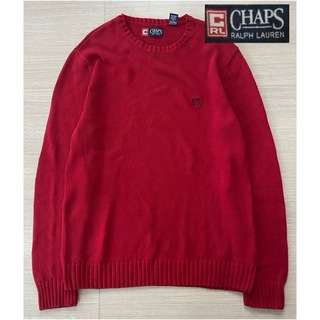 チャップス(CHAPS)の90s CHAPS チャップス ラルフローレン コットンニット ロゴ刺繍 (ニット/セーター)