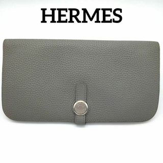 エルメス(Hermes)のエルメス ドゴンロング レクトヴェルソ 長財布 X刻印 グレー系 HERMES(財布)