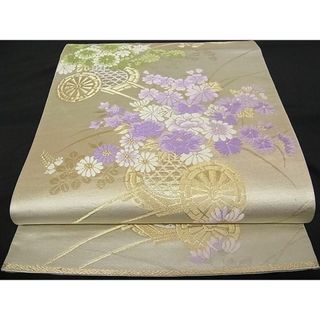 平和屋川間店■六通柄袋帯　唐織　花車文　金銀糸　正絹　逸品　A-tn1781(帯)