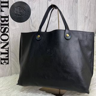 イルビゾンテ(IL BISONTE)の人気定番♡A4可♡美品♡イルビゾンテ レザー トートバッグ ブラック(トートバッグ)