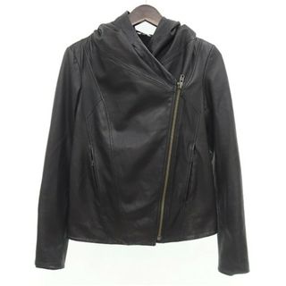 ヘルムートラング(HELMUT LANG)のXL 良品 HELMUT LANG HOODED LT JK ブラック 黒(ライダースジャケット)