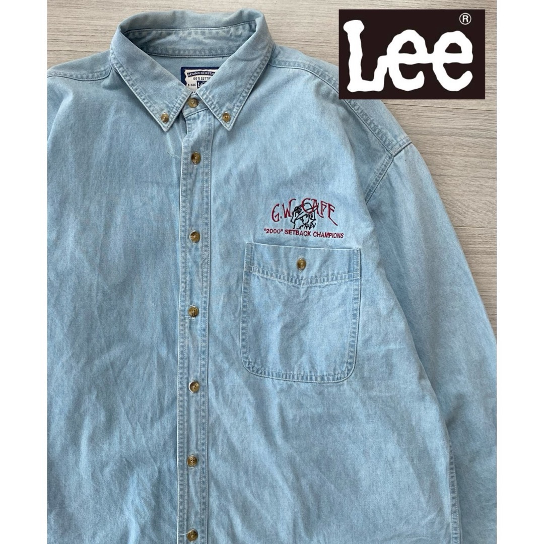 Lee(リー)の90s Lee リー デニムシャツ 刺繍 ボタンダウン タンガリーシャツ 企業物 メンズのトップス(シャツ)の商品写真