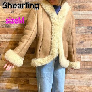 Shearling シャーリング　リアルレザー ムートンジャケット　レディースM(毛皮/ファーコート)