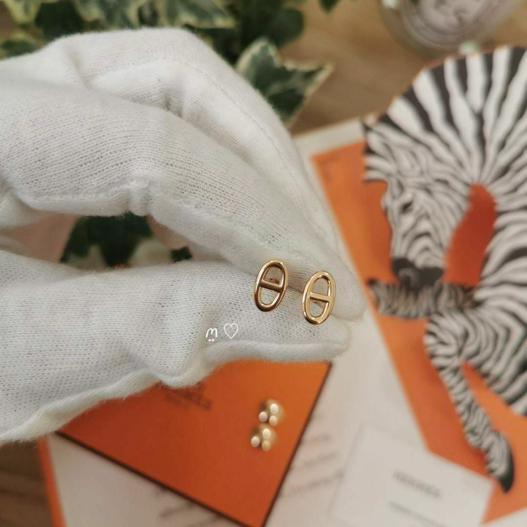 HERMES エルメス シェーヌダンクルピアスTPM Ꮶ18ピンクゴールド HERMES エルメス シェーヌダンクルピアスTPM Ꮶ18ピンクゴールド
