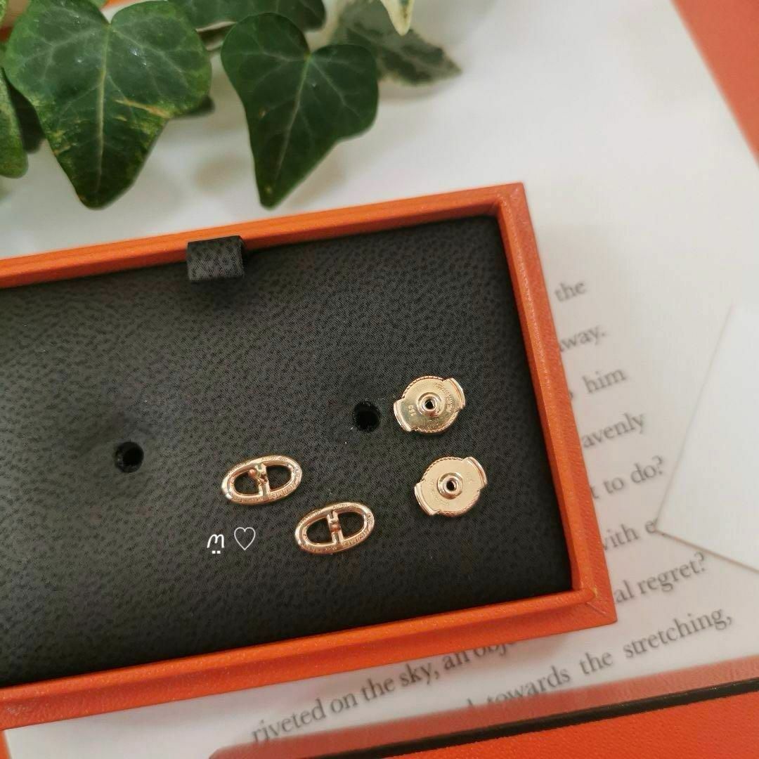 HERMES エルメス シェーヌダンクルピアスTPM Ꮶ18ピンクゴールド HERMES エルメス シェーヌダンクルピアスTPM Ꮶ18ピンクゴールド