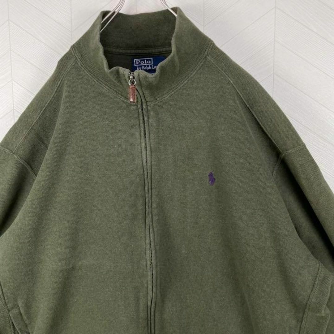 POLO RALPH LAUREN(ポロラルフローレン)の希少 90s ポロラルフローレン ニット ジップアップ ハイネック ビックサイズ メンズのトップス(ニット/セーター)の商品写真