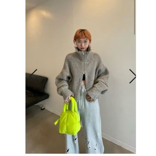 メゾンスペシャル(MAISON SPECIAL)のMAISON SPECIAL ＊2way Front Zip Knitグレー(ニット/セーター)