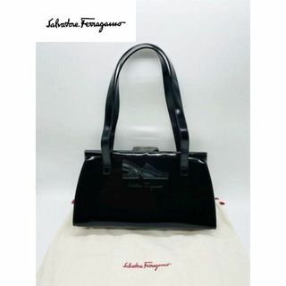 サルヴァトーレフェラガモ(Salvatore Ferragamo)の【Salvatore Ferragamo】美品 ロゴ型押し ハンドバッグ 肩掛け(ハンドバッグ)