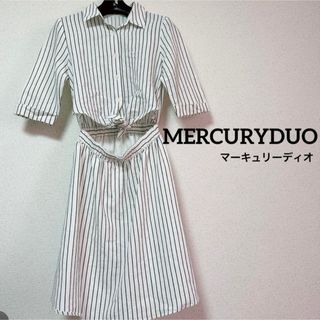 マーキュリーデュオ(MERCURYDUO)の美品 MERCURYDUO シャツワンピース(ひざ丈ワンピース)