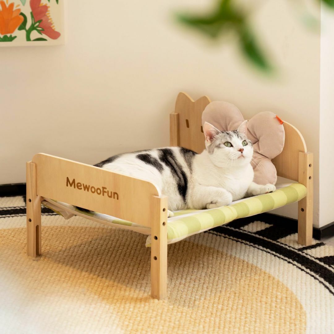 【色: QM063-グリーン子猫】猫 ベッド ペットベッド 猫用ベッド 犬 ベッ その他のペット用品(猫)の商品写真