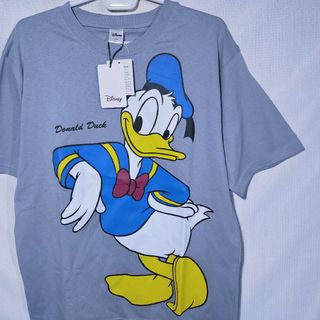 ディズニー(Disney)の新品 Tシャツ L ドナルド ディズニー レトロ アニメ 半袖 ビッグプリント(Tシャツ/カットソー(半袖/袖なし))