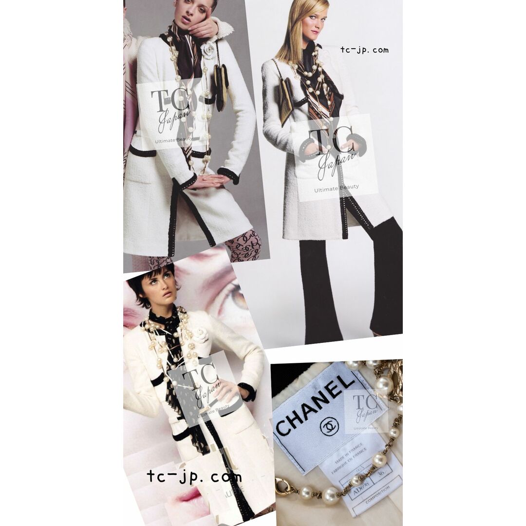 CHANEL - 59万 シャネル コート CHANEL アイボリー ブラック CHANEL - 59万 シャネル コート CHANEL アイボリー ブラック