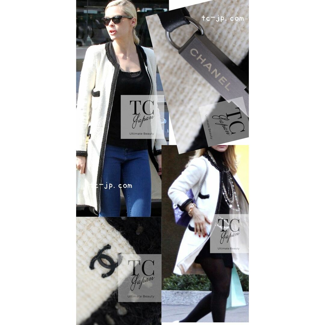 CHANEL - 59万 シャネル コート CHANEL アイボリー ブラック CHANEL - 59万 シャネル コート CHANEL アイボリー ブラック