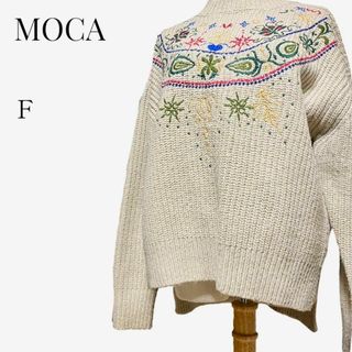 セレクトモカ(SELECT MOCA)の【大人気◎】select MOCA リブプチハイネックカラー刺繍ニット F(ニット/セーター)