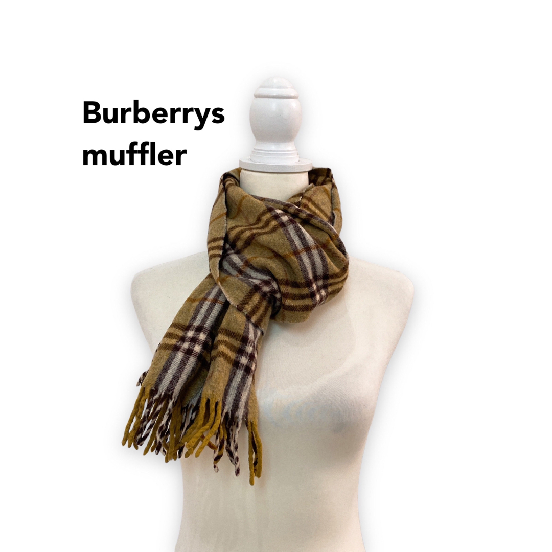 BURBERRY(バーバリー)のBurberrys バーバリーズ　マフラー　ストール　ノバチェック　ウール　緑色 レディースのファッション小物(マフラー/ショール)の商品写真