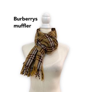 バーバリー(BURBERRY)のBurberrys バーバリーズ　マフラー　ストール　ノバチェック　ウール　緑色(マフラー/ショール)