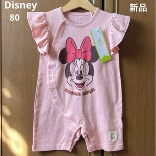 Disney - 新品！ディズニー&アカチャンホンポ　コラボ　半袖　ロンパース　女の子　春　夏