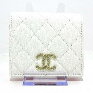 シャネル(CHANEL)のシャネル 2つ折り財布美品  マトラッセ 白(財布)