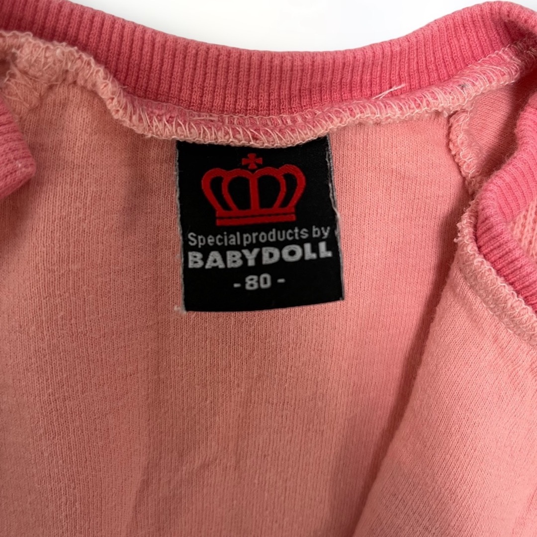 BABYDOLL(ベビードール)の【BABYDOLL】ミニー長袖ロンパース 80cm キッズ/ベビー/マタニティのベビー服(~85cm)(ロンパース)の商品写真