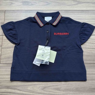 バーバリー(BURBERRY)の新品BURBERRY フリル半袖ポロシャツ 3Y バーバリーネイビータグ付(Tシャツ/カットソー)