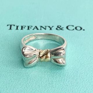 ティファニー(Tiffany & Co.)のTIFFANY&Co. ティファニー リボン K18 コンビ リング y58(リング(指輪))