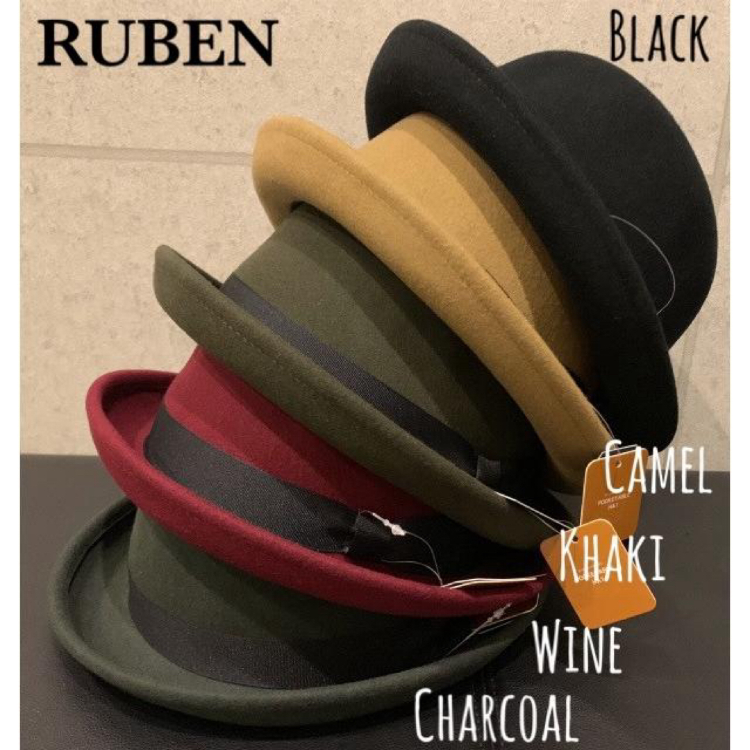 Ruben(ルーベン)の送料込 新品 ルーベン ポケッタブル フェルト ボーラーハット サイズ調整 bk メンズの帽子(ハット)の商品写真