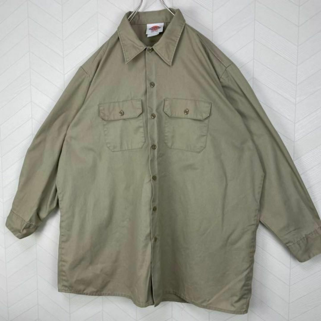 Dickies(ディッキーズ)のUSA古着 ディッキーズ シャツ 長袖 ワークシャツ 太アーム ビックサイズ メンズのトップス(シャツ)の商品写真