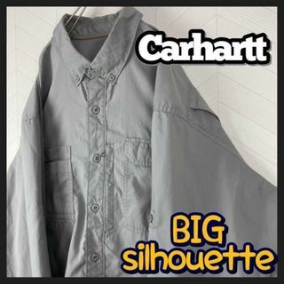 カーハート(carhartt)のカーハート ワークシャツ グレー 長袖 太アーム オーバーサイズ USA古着(シャツ)