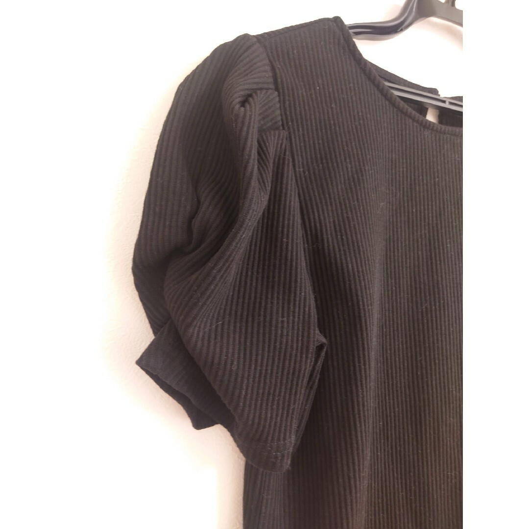 clear(クリア)のclear 半袖リブカットソー 黒 レディースのトップス(カットソー(半袖/袖なし))の商品写真