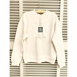 ジバンシィ(GIVENCHY)のジバンシー　スエット　刺繍ロゴ　白　S(トレーナー/スウェット)