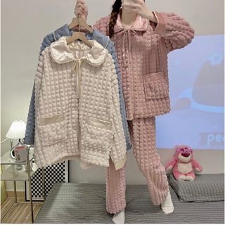 最安値❣️新品　韓国　レディース　パジャマ　もこもこ　Ｌ(パジャマ)