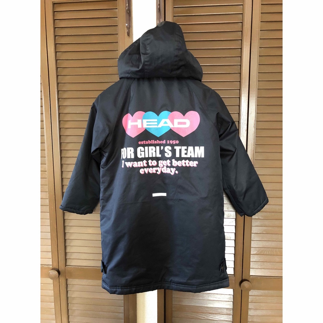 HEAD(ヘッド)のHEAD 130 女の子 ベンチコート キッズ ロングコート スポーツブランド キッズ/ベビー/マタニティのキッズ服女の子用(90cm~)(ジャケット/上着)の商品写真