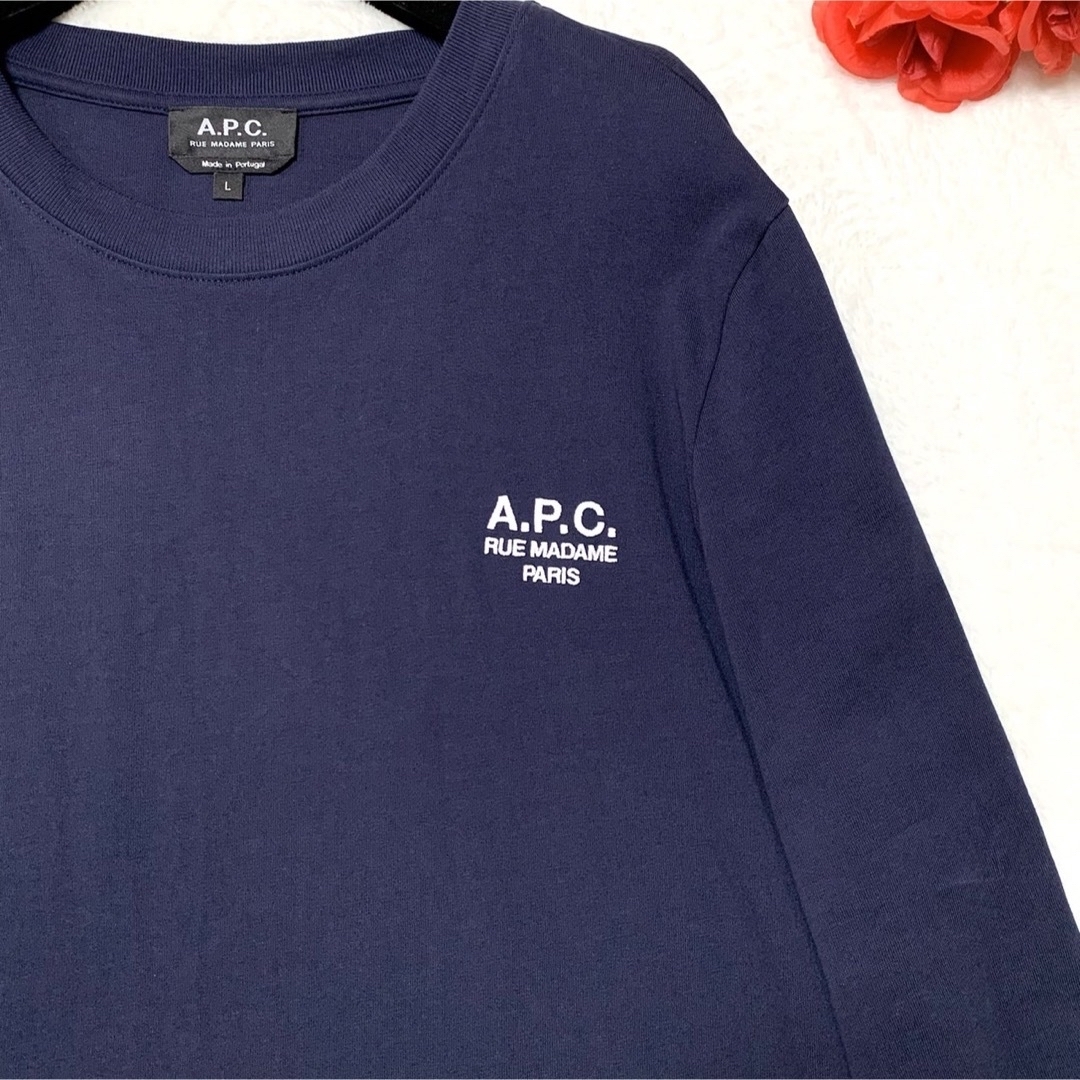 A.P.C(アーペーセー)の【美品】A.P.C. 23SS 新作 olivier ロンT ネイビー メンズのトップス(Tシャツ/カットソー(七分/長袖))の商品写真