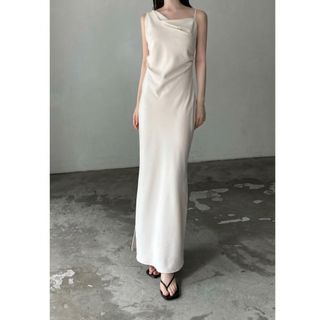 アニュアンス(ánuans)のmaison célon asymmetry drape cami dress(ロングワンピース/マキシワンピース)