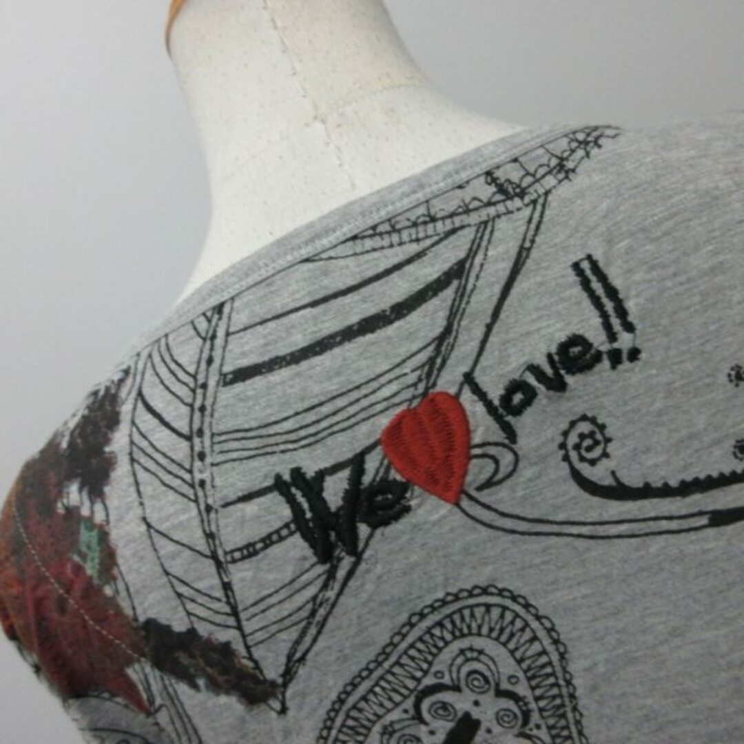 DESIGUAL(デシグアル)のデシグアル タグ付き Tシャツ カットソー 長袖 グレー M ■GY31 レディースのトップス(Tシャツ(長袖/七分))の商品写真