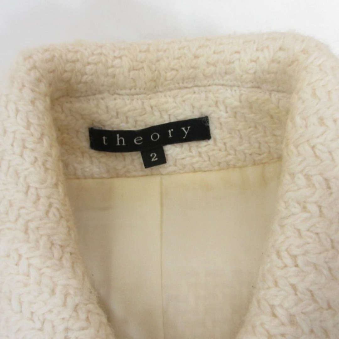 theory(セオリー)のセオリー ステンカラーコート ジャケット ロング丈 白 約M ■GY31 レディースのジャケット/アウター(その他)の商品写真
