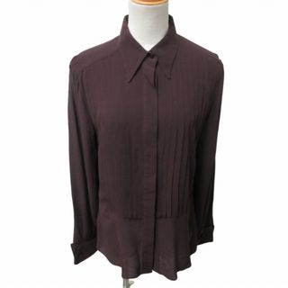 マックスマーラ(Max Mara)のマックスマーラ 美品 シルクシャツ ブラウス 長袖 紫系 L-XL ■GY31(シャツ/ブラウス(長袖/七分))