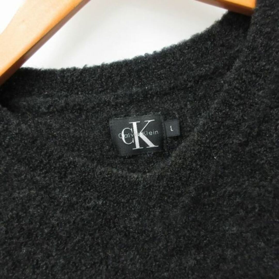 ck Calvin Klein(シーケーカルバンクライン)のシーケーカルバンクライン Vネックセーター ニット 長袖 黒 L ■GY31 メンズのトップス(ニット/セーター)の商品写真