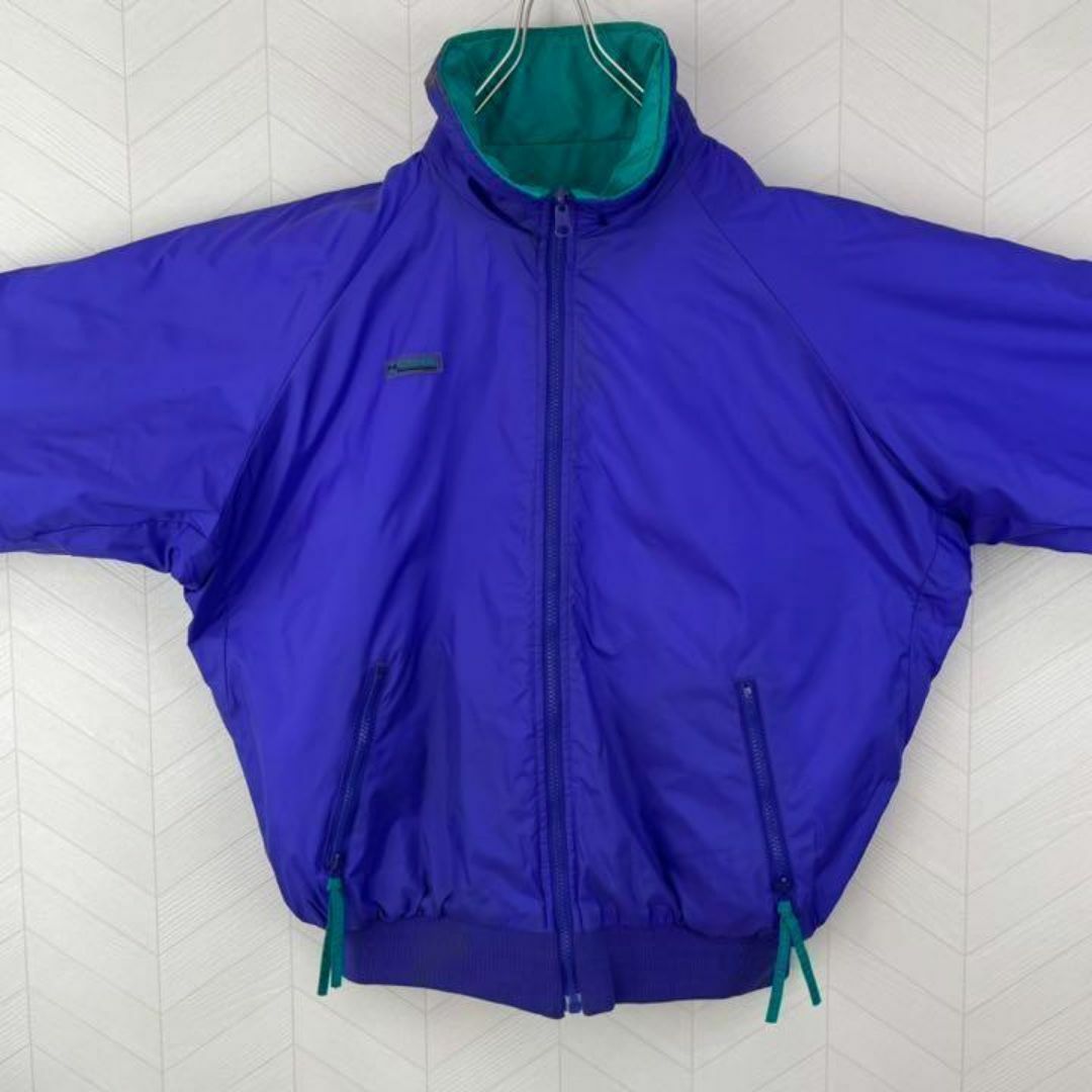 Columbia(コロンビア)のUSA古着　90s コロンビア リバーシブル ナイロンジャケット 極太アーム 緑 メンズのジャケット/アウター(ナイロンジャケット)の商品写真