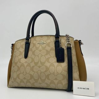 コーチ(COACH)の極美品●coach 2way マルチカラー　PVC シグネチャー　チェーンバッグ(ハンドバッグ)