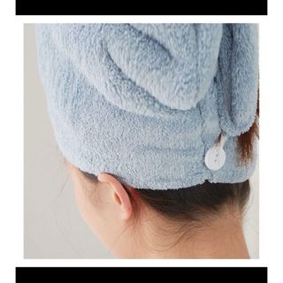 ヘアドライタオル ドライキャップ マイクロファイバー(Color : Blue)(その他)