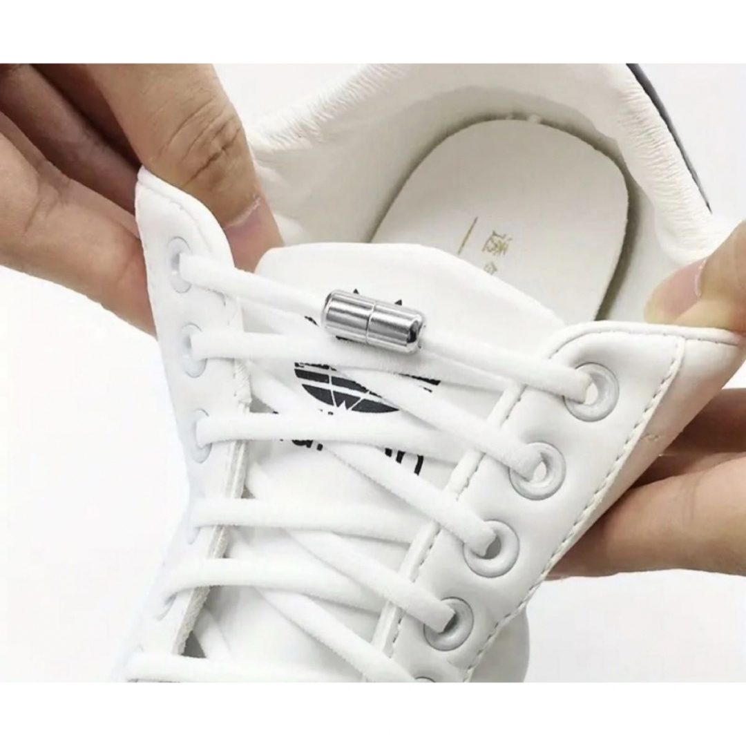 結ばないシューレース 靴紐 ホワイト メンズの靴/シューズ(スニーカー)の商品写真