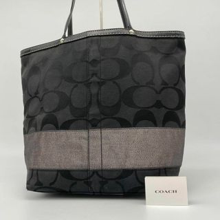 コーチ(COACH)の【良品】coach シグネチャー　A4収納可能　肩掛け　デカロゴ　トートバッグ(トートバッグ)